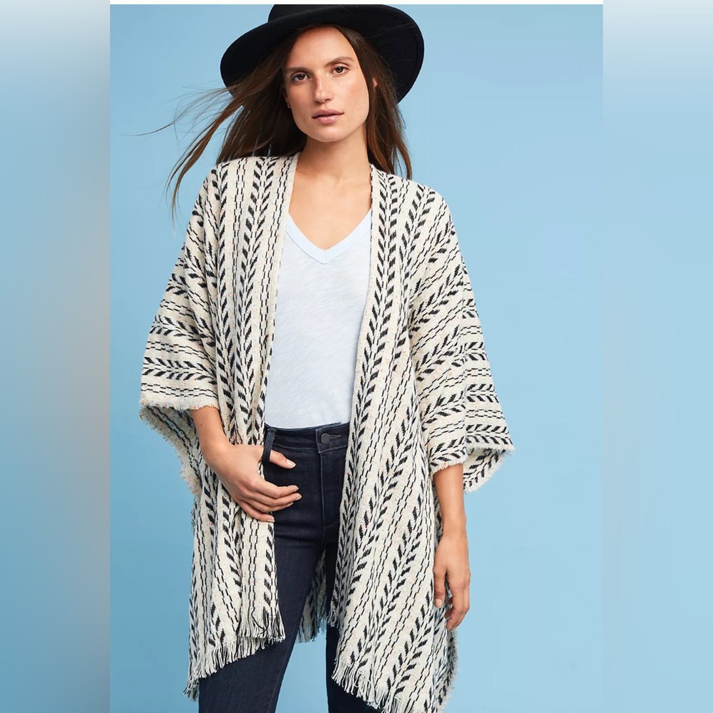 Anthropologie Kaftan Do Everything in Love Iris Chevron Striped Kaftan One size